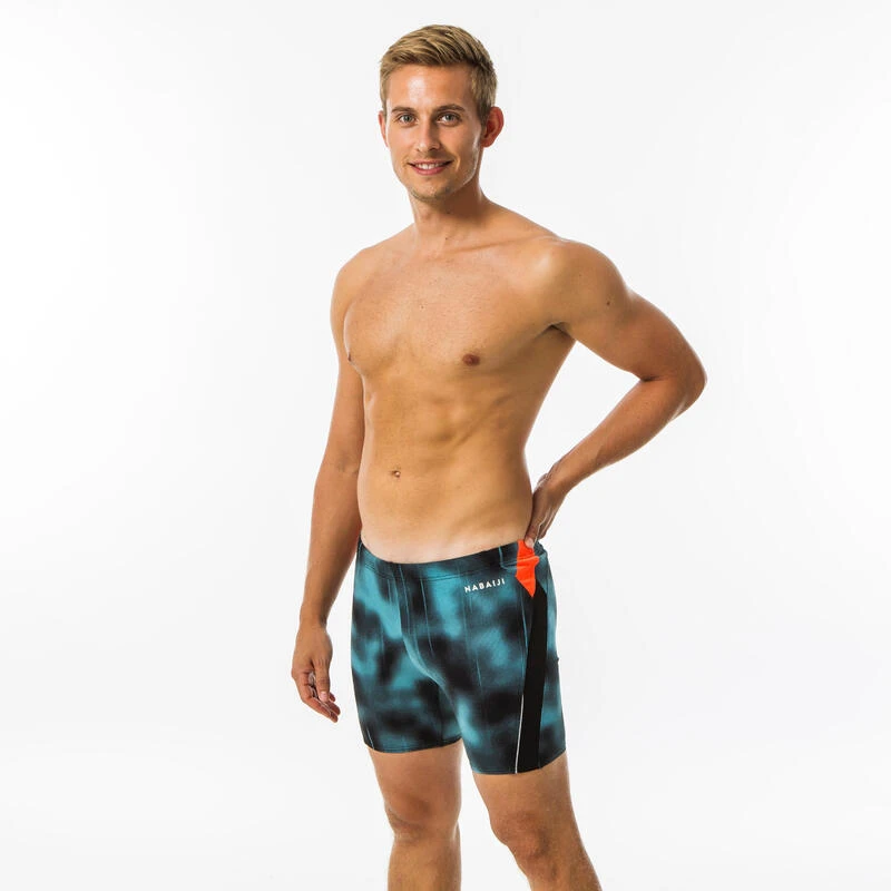 Boxer De Bain Natation Homme - Long - Turquoise / Noir / Orange 3 Boxer De Bain Natation Homme - Long - Turquoise / Noir / Orange