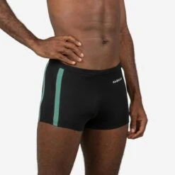 Boxer De Bain Natation Homme NEGOMBO - Noir Turquoise
