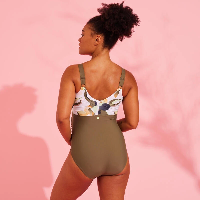 Maillot De Bain Femme De Grossesse Aquagym Natation AYA Kaki Flo Blanc 6 Maillot De Bain Femme De Grossesse Aquagym Natation AYA Kaki Flo Blanc – Image 4