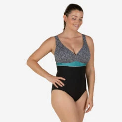 Maillot De Bain Gainant Natation Femme 1 Pièce Kaipearl Triki Leo Noir