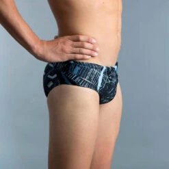 MAILLOT DE BAIN NATATION HOMME SLIP 900 PRINT KOLI GRIS -Default Template 5 maillot de bain natation homme slip 900 print koli gris 2