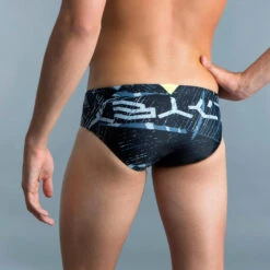 MAILLOT DE BAIN NATATION HOMME SLIP 900 PRINT KOLI GRIS -Default Template 5 maillot de bain natation homme slip 900 print koli gris 3