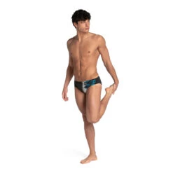 Devant -Default Template 5 maillot de bain slip homme arena noir bleu 1