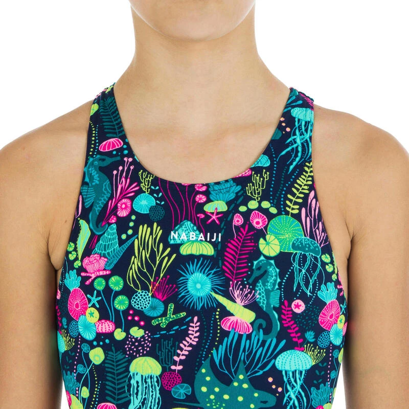 Maillot De Bain Une Pièce De Natation Fille Kamiye Print Alg Bleu / Rose 7 Maillot De Bain Une Pièce De Natation Fille Kamiye Print Alg Bleu / Rose – Image 5