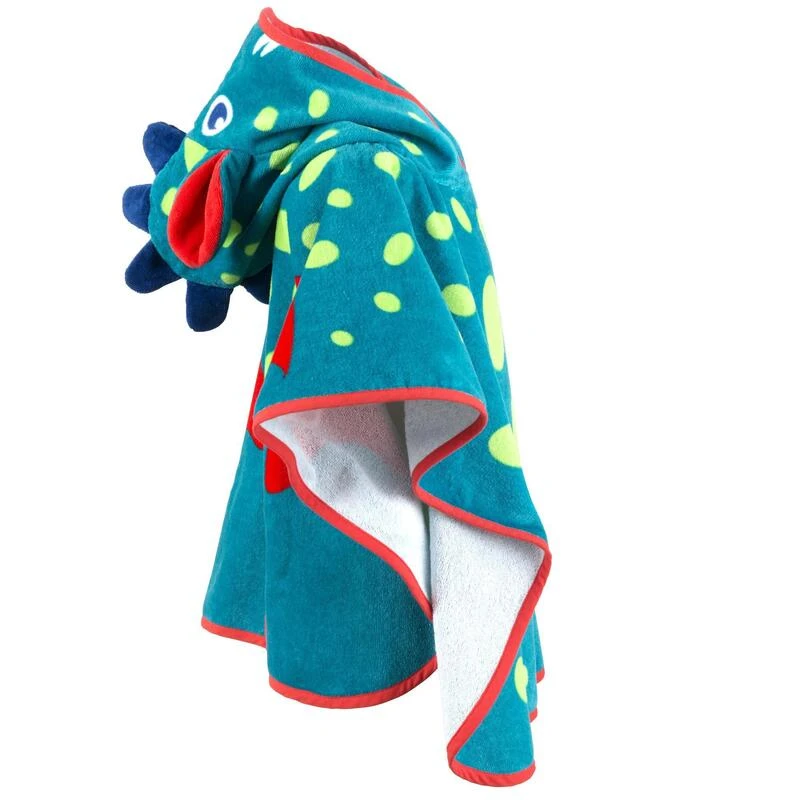 Poncho Bébé Avec Capuche Bleu Vert Imprimé DRAGON 4 Poncho Bébé Avec Capuche Bleu Vert Imprimé DRAGON – Image 2
