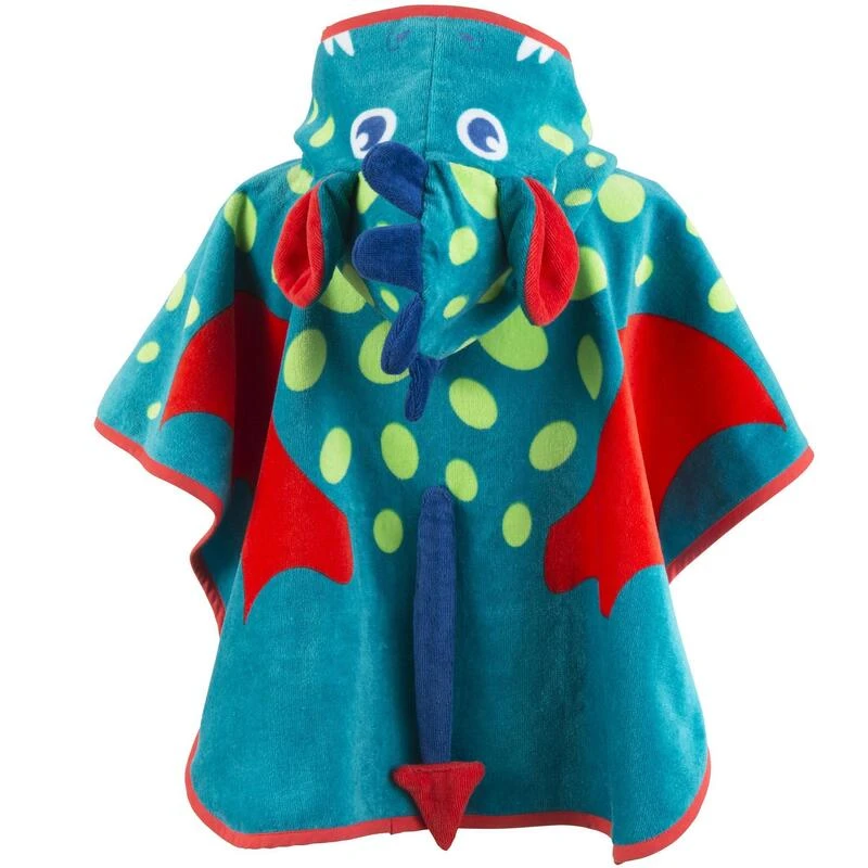 Poncho Bébé Avec Capuche Bleu Vert Imprimé DRAGON 5 Poncho Bébé Avec Capuche Bleu Vert Imprimé DRAGON – Image 3