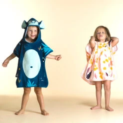 Poncho De Bain Coton Bébé - Singe Bleu Foncé -Default Template 5 poncho de bain coton bebe singe bleu fonce 2